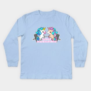 Unicorn fitness friends Kids Long Sleeve T-Shirt